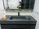 艺昕智能浴室柜卫生间洗脸盆柜组合实木岩石一体盆洗漱台洗手盆柜 智能-轻奢灰120云岩石一体盆 实拍图