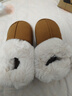 朴西女士棉拖鞋冬季包跟室内厚底居家居情侣款保暖加绒冬天棉鞋女 棕色 36 【36-37】 实拍图