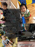 挖掘机男童儿童手套卡通可爱幼儿园半指翻盖针织毛线防寒保暖 灰色 实拍图