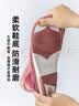 回力 棉拖鞋男包跟 冬季保暖加绒加厚家居鞋室内防滑家用棉鞋月子鞋 皮红 40-41码【标准码】 实拍图