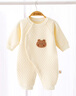 贝瑞加（Babyprints）婴儿连体衣保暖哈衣男女宝宝夹棉爬服加厚连身衣家居服 黄熊73 实拍图