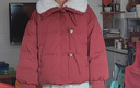 茵曼羽绒服女时尚复古兔毛领2024冬装肌理保暖面包外套上衣 咖啡色 S 实拍图