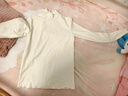 左西女童打底衫半高领长袖T恤儿童上衣2025新款女孩保暖衣 奶白色 140 实拍图