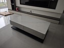 帝狐狸（DIHULI）轻奢岩板茶几电视柜组合现代简约客厅家用可升级新款微晶石茶台面 B款:拼色烤漆灰框+岩板 1.4m茶几 实拍图