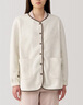 无印良品（MUJI）女式抓绒开衫 女士睡衣上衣可外穿外套 单件家居服秋冬长袖女装 象牙色 XL（165/92A） 实拍图