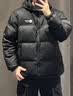 熊猫泡泡户外羽绒服女短款700蓬保暖鸭绒面包服男防泼水抗寒加厚外套 [1.0]85绒,幻影黑,男女同款,女拍小一码 XL 实拍图