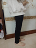 德绒打底裤双面磨砂秋裤舒适保暖棉裤女可外穿高腰九分裤加绒棉裤 黑色-(羊羔绒加厚)高腰绣字 L中码【适合105-130斤】 实拍图