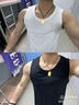 重磅无袖坎肩男士背心显大夏季跨栏运动休闲健身训练T恤打底衣服 潮品服饰T10白色 薄款 L 【100-120斤】 实拍图