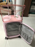 多运MULTICARRY宝妈行李箱拉杆箱旅行箱登机箱可坐可骑前开盖次日达可充电PRO款 pro落樱粉 赠pro专用立体护围垫 20英寸 -适用短途【可登机】 实拍图