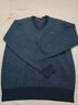 恒源祥100%纯羊毛衫男士V领加厚毛衣鸡心领男装15213601 深兰 175/92A  实拍图