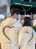 MDlila红色情侣装卫衣春秋季加绒连帽衣服一男一女休闲宽松外套班服定制 爱心 男白+女白《春秋款》 XL 男+女L 实拍图