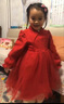 戴维贝拉女童加绒连衣裙秋冬儿童红色公主裙周岁礼服裙子 实拍图
