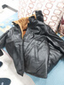 励阳男士皮衣皮裤套装加绒厚外套外卖骑手代驾防风保暖抗寒工装皮棉衣 加绒防盗皮衣皮裤套装 XL 【90-110斤】 实拍图