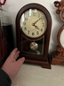 枫叶（MapleLeaf）家用实木座钟客厅复古台式个性时钟摆件新中式简约石英钟桌面钟表 鹅掌楸木+静音石英机芯+阿拉伯盘 实拍图