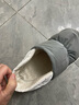 利达妮（TZLDN）全包跟棉拖鞋女秋冬季保暖毛绒防水防滑月子鞋厚底情侣棉鞋男外穿 冷墨灰 40-41 (适合39-40码) 实拍图