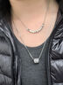 伊灿双层叠戴水钻吊坠毛衣链女小众复古高级感项链2025年新爆款款颈链 双层叠戴水钻吊坠毛衣链【银色】 实拍图
