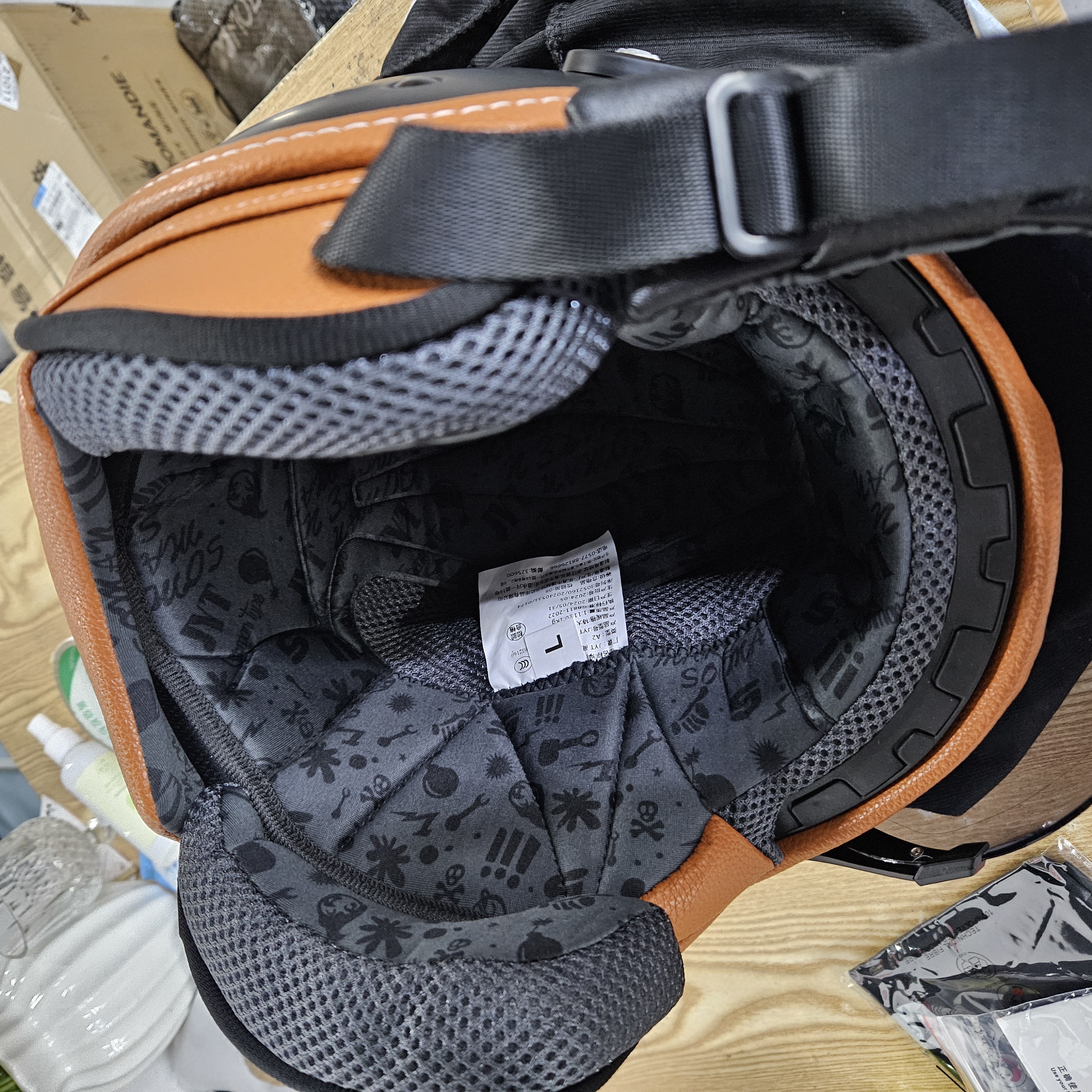 奇达士（qudas）德国进口品牌复古摩托车头盔男女骑行电动车头盔3C认证四分之三盔 618哑黑 L 实拍图