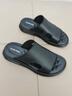 奥康头层牛皮拖鞋男外穿夏季2025新款软底透气防臭凉鞋休闲真皮沙滩鞋 黑色-1245721202H 【顺丰包邮】 38 (240mm) 【运动鞋尺码】 实拍图