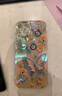 鹿途者 DEERWALKins蓝光水钻蝴蝶适用苹果15pro max手机壳iphone13腕带链条11新款12高级感小众14promax网红保护套 蓝光水钻蝴蝶+手链 iPhone 15 实拍图