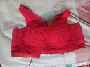 纤诗柔秋冬薄款无钢圈手掌杯小胸聚拢中薄1.2cm收副乳调整型内衣女胸罩 红色 80B 实拍图