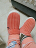 秋冬季棉拖鞋女包跟加厚软底室内居家保暖月子鞋全包毛绒男款 （L10条纹）皮红 36-37（适合35-36穿） 实拍图