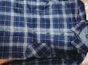 立蒙冬季男士保暖衬衫加绒加厚长袖格子衬衣中年爸爸装 331藏蓝条3XL 实拍图