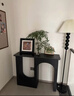 法式复古岩板玄关柜走廊艺术极简玄关桌靠墙双拱形设计置物架新款 轻奢黑  110纯黑岩板 实拍图