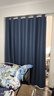 赫伊莎窗帘免打孔安装套装遮光免安装卧室飘窗简易小窗户房间保暖短帘 北欧双面遮光-藏青色(深蓝) 帘2.8*2.5米高双开(杆1.6-2.1米) 件 实拍图