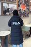 FILA 斐乐官方女士长款羽绒服2025春休闲基础简约连帽上衣 实拍图