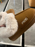 朴西女士棉拖鞋冬季包跟室内厚底居家居情侣款保暖加绒冬天棉鞋女 棕色 36 【36-37】 实拍图