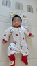 婧麒宝宝拜年服连体衣服冬装夹棉百日宴满月红色新生婴儿过年 平安喜乐满印【保暖款】 66cm 实拍图