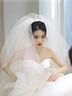 酷依宝七夕白色头纱头饰拍照道具新娘订婚求婚主婚纱领证登记结婚礼小轻 实拍图