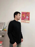 真维斯（Jeanswest）毛衣男加绒加厚保暖上衣秋冬一体绒舒适百搭学生针织毛衣打底衫 黑色（加绒圆领毛衣） XL(推荐130斤-150斤左右) 实拍图