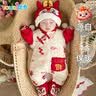 优奇满月宝宝衣服秋冬季婴儿过年喜庆拜年连体衣保暖加厚百天周岁礼服 实拍图