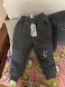 迪士尼（DISNEY）童装儿童男女童加绒加厚长裤针织运动束脚裤子23冬DB341ME18灰140 实拍图