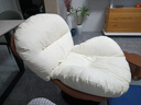 欧木希北欧风单人沙发椅旋转蛋壳椅子客厅家用懒人沙发看书轻奢休闲躺椅 咖棕色拼白色（公仔棉） 实拍图