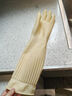 巧姨橡胶手套加长保暖一体植绒洗碗洗衣服女手套加长款 38cm乳白色加长（不加绒）1双装 M(中码) 实拍图