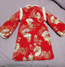 罗蒙女童红色旗袍加绒新年拜年服连衣裙新中式儿童过年演出服 红色130 实拍图