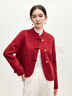 尚都比拉100%羊毛新年红国风双面呢大衣女冬季新中式小个子短款毛呢外套 实拍图