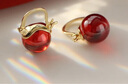 皇家莎莎925银相思豆耳扣气质高级感红色球球仿珍珠耳环耳饰 俏红豆金色B款 实拍图
