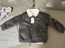戴维贝拉儿童加绒外套男童冬装夹克皮衣宝宝飞行员上衣 实拍图