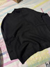 尤芮轲胖子大码240斤纯色针织衫毛衣男加肥加大码宽松胖春秋季圆领打底 黑色 3XL 150-170斤 实拍图
