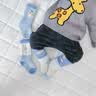 鼠你可爱新生婴儿袜子加厚睡觉冬宝宝中筒袜睡眠地板袜婴儿珊瑚绒长筒袜 蓝色男宝3双装 6-12月 (M码袜底长10cm) 实拍图