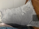 雅鹿牛奶加绒枕头枕芯一对装颈椎睡眠整头枕套家用男单人整头单只 绣花牛奶绒-浅灰 48*74cm枕套1只+枕芯1个 实拍图