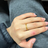 老庙黄金戒指足金古法磨砂情侣对戒素圈送女友节日情人节礼物 11 圈号 约1.0g 实拍图