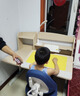 光明园迪（GMYD） 儿童学习桌椅套装可升降学生书桌健康多功能写字桌诚者F120 诚者F120冰海蓝+V7卡其+蓝椅套 实拍图