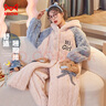 猫人【珊瑚绒连帽】睡袍女士睡衣女【冬季加厚】家居服可爱小熊睡衣 实拍图