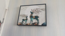 柳莺花燕免打孔电表箱装饰画现代简约客厅餐厅挂画电闸箱配电箱遮挡壁画 幸福麋鹿 50X40遮挡40X30表箱 上掀款 实拍图