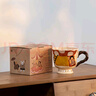 SUCCOHOMEWARE可爱奶油风高脚咖啡杯公司办公室复古喝水杯子下午茶杯陶瓷马克杯 蘑菇屋-马克杯 400ml 实拍图