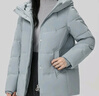 雪中飞【妈妈款】秋冬新款保暖连帽女士羽绒服防钻绒外套时尚休闲羽绒服 雾蓝色|5205 M /165/88A 实拍图